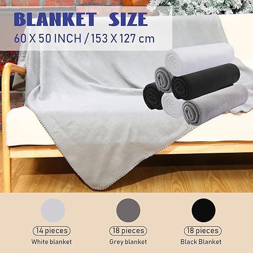 Miniatura 3 de 50 mantas de forro polar a granel de 50 x 60 pulgadas, ligeras y cálidas para manta de forro polar suave y acogedora a granel, color liso para el