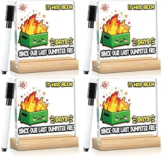 4 Piece Funny Office Decor Dumpster Fire Response Desk Accessories