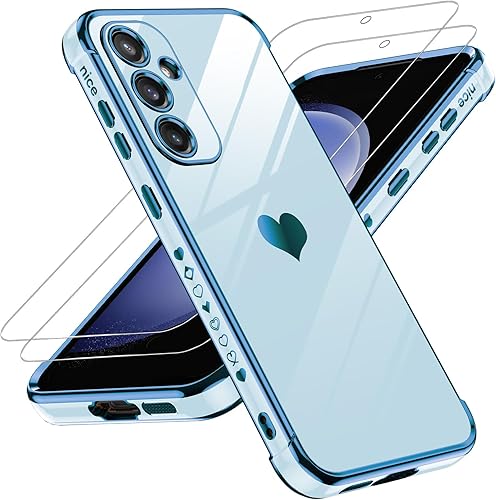 Miniatura 8 de LeYi Funda para Galaxy S20 FE 5G con protector de pantalla 2 piezas + protección completa de la cámara, chapado en corazón femenino femenino lindo