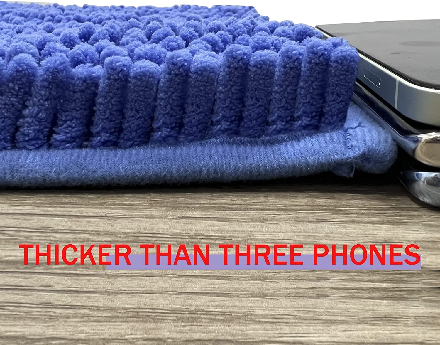 Set 3 Tappetini Bagno In Ciniglia - 50x80cm, 40x60cm E 50x50cm - Antiscivolo, Super Assorbenti - Colore Cammello