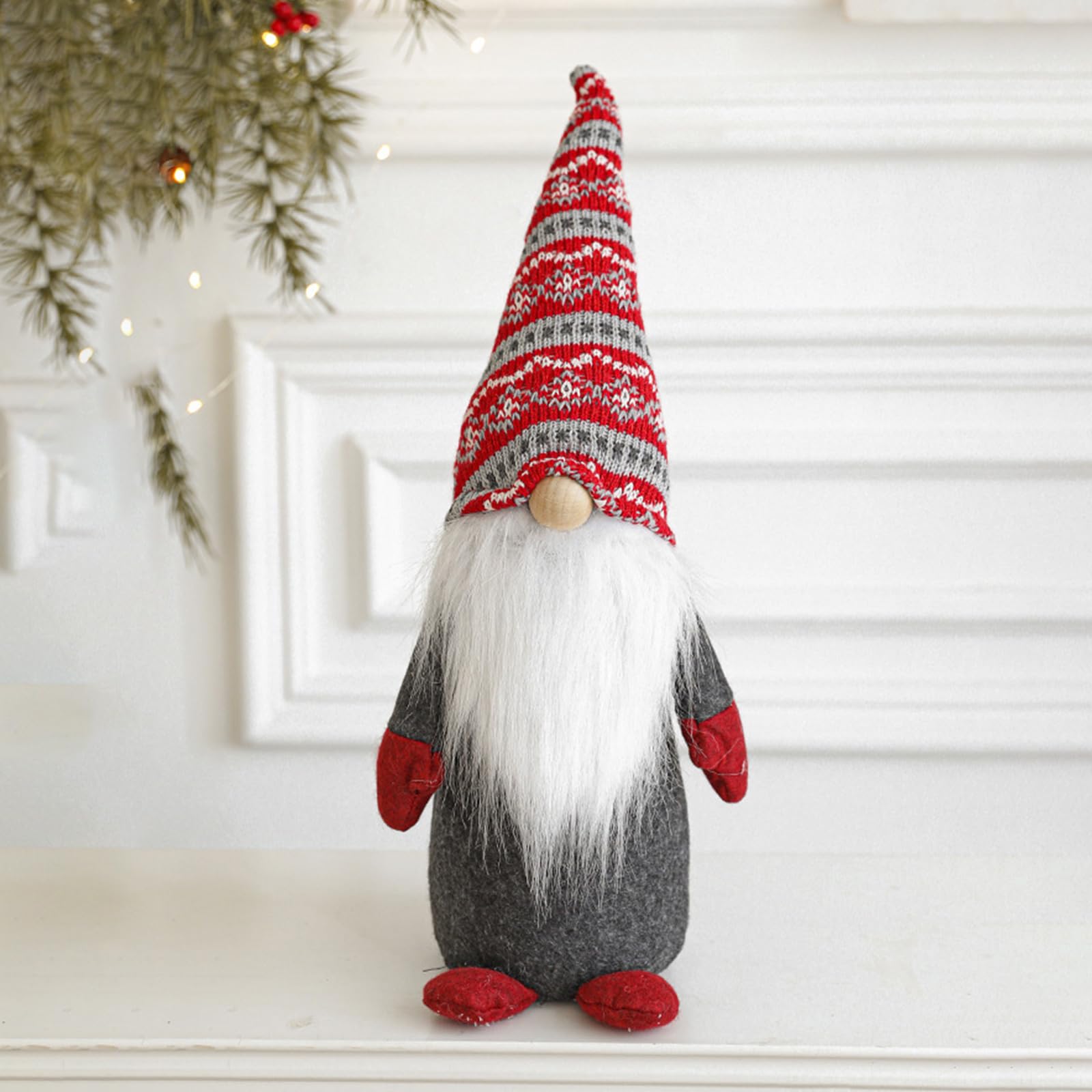 Decoración navideña Juguetes de peluche hechos a mano escandinavos Mr. Mrs Figuras para el hogar Adornos de Navidad