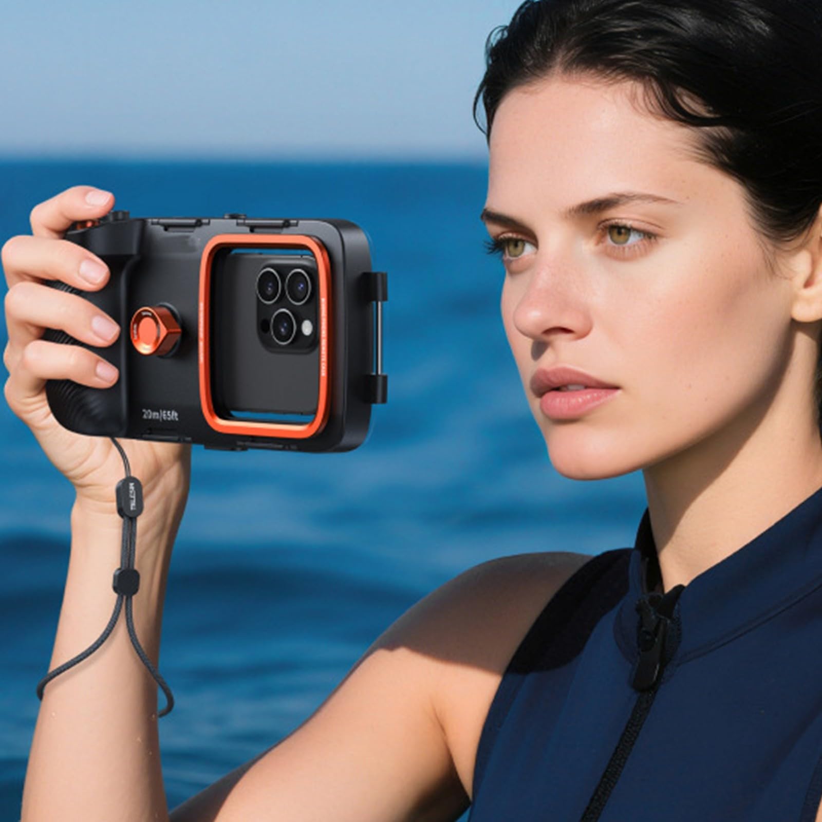 Custodia subacquea professionale Non Nebbia Design IP68 Impermeabile fino a 20 M Impugnatura Ergonomica Per Multipli Smartphone Fotocamera DSLR Grip Phone Diving Case