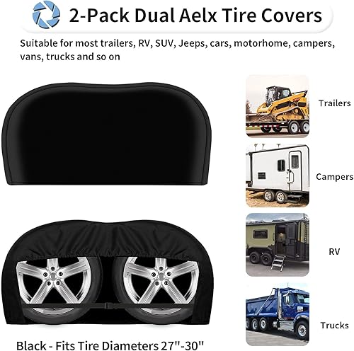 Vista 55 de OutdoorLines Juego de 4 fundas impermeables para neumáticos para exteriores, a prueba de rayos UV, resistente al viento, protector de neumáticos