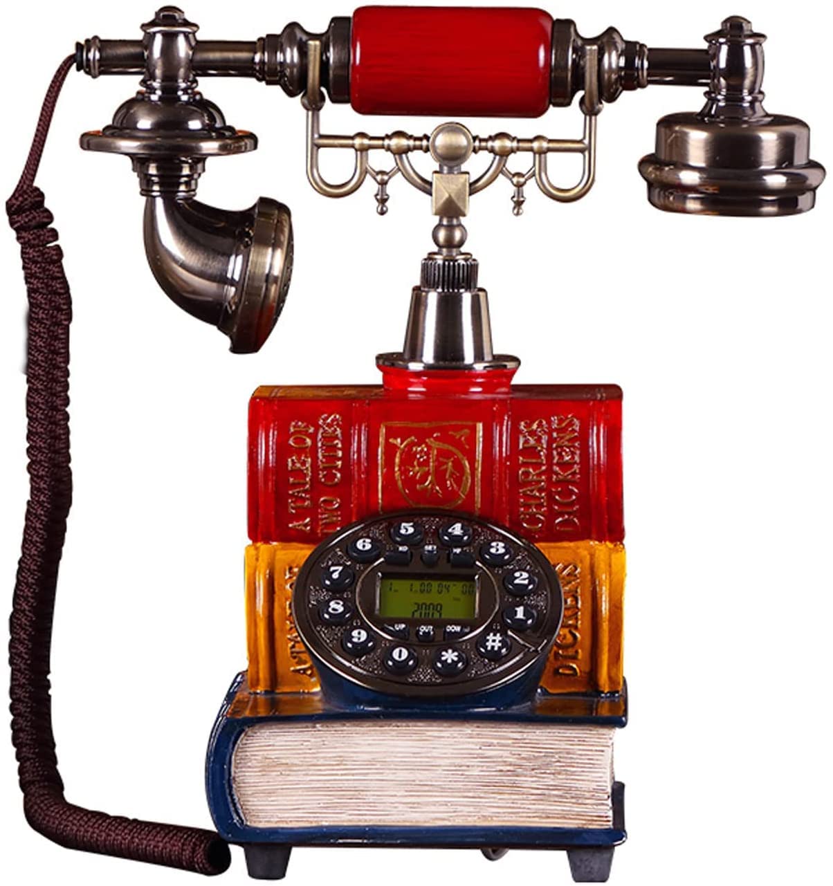 Téléphone filaire rétro vintage européen avec clavier à boutons pour bureau et salon