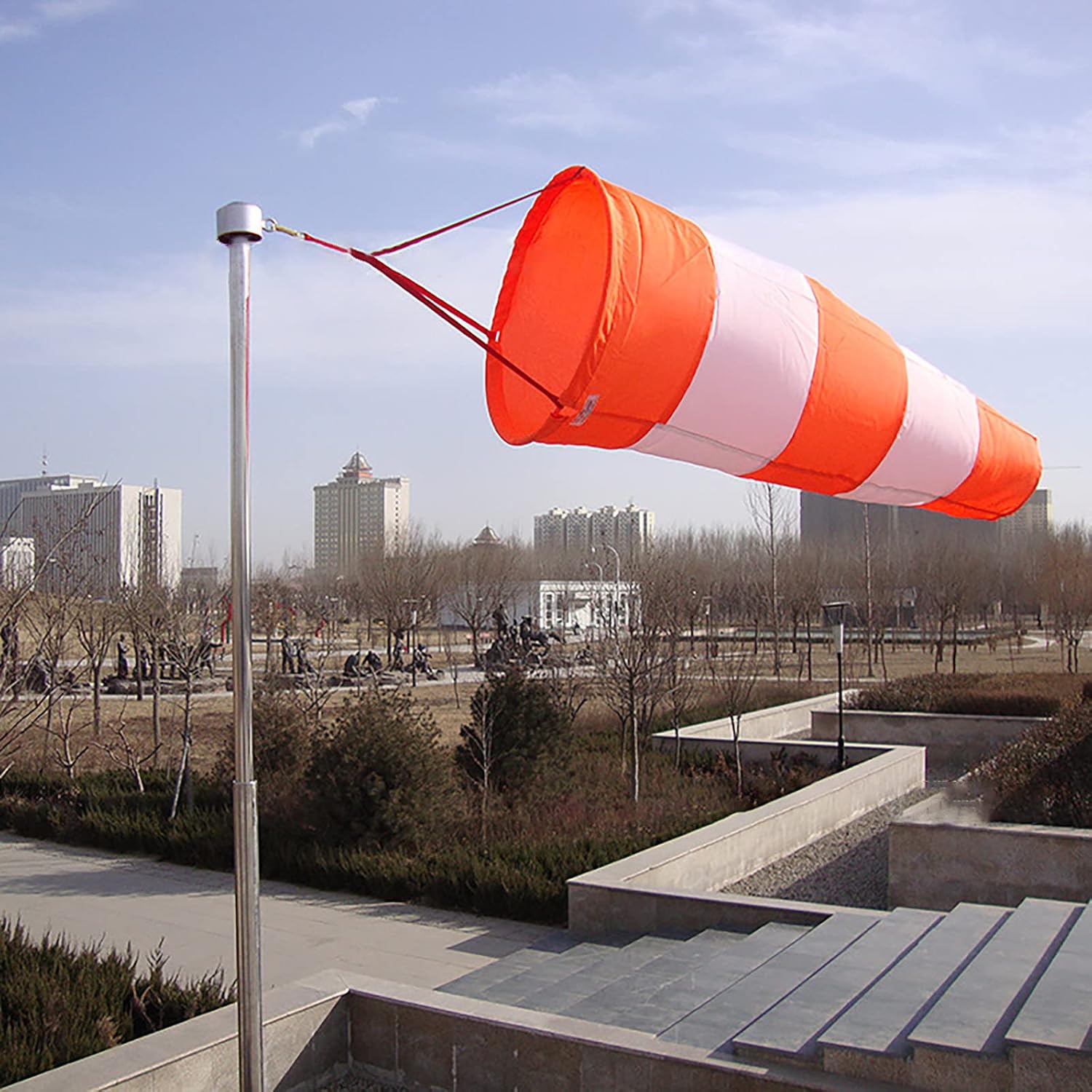Regenbogen Windsack 100cm - Bunte Garten Deko Für Balkon Und Terrasse, Wetterfahne Aus Polyester