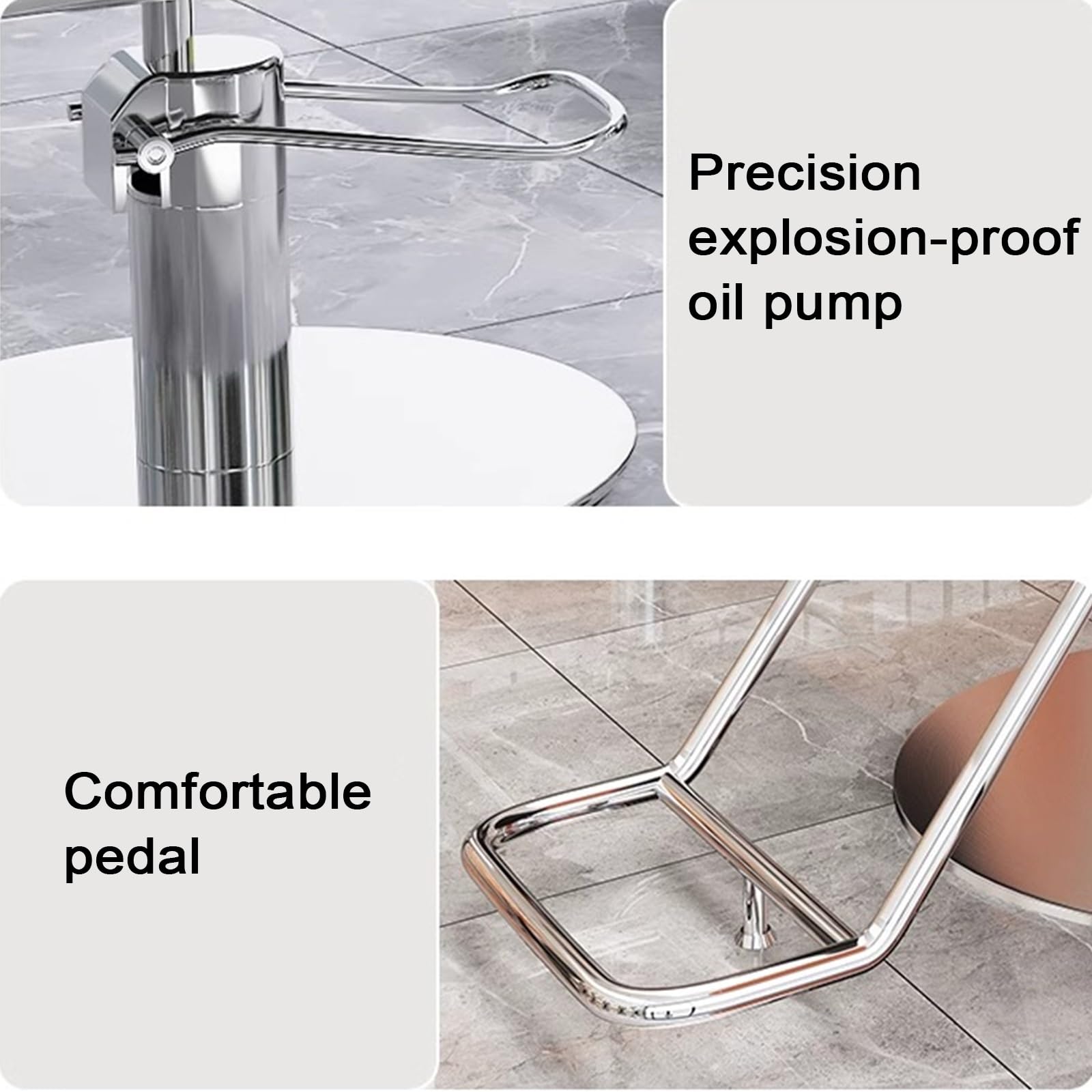 Silla Barberia Hombre Profesional Ergonomía Ergonomía Altura Ajustable Cuero de PU Sillon Barbero con Base Galvanizada En Negro Capacidad de Carga 200 Kg para Salones y Spas(Gray)