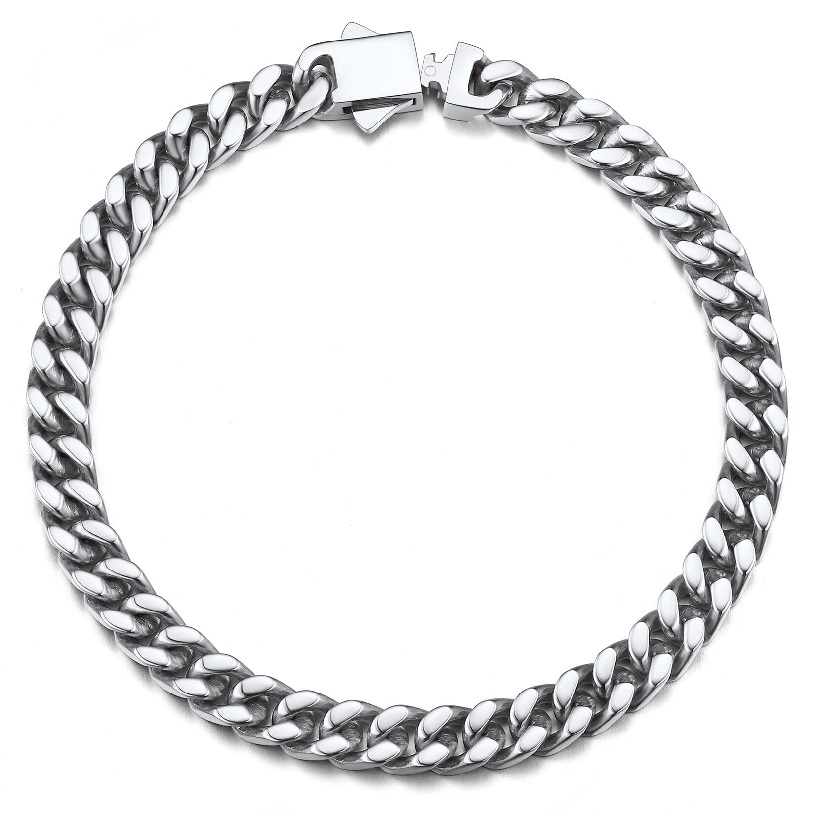 ChainsPro5mm Chain Bracelet For Men, 19cm 21cm 23cm Mens Wrist Bracelets with Robust ClaspRecycled Claim Standard Blended