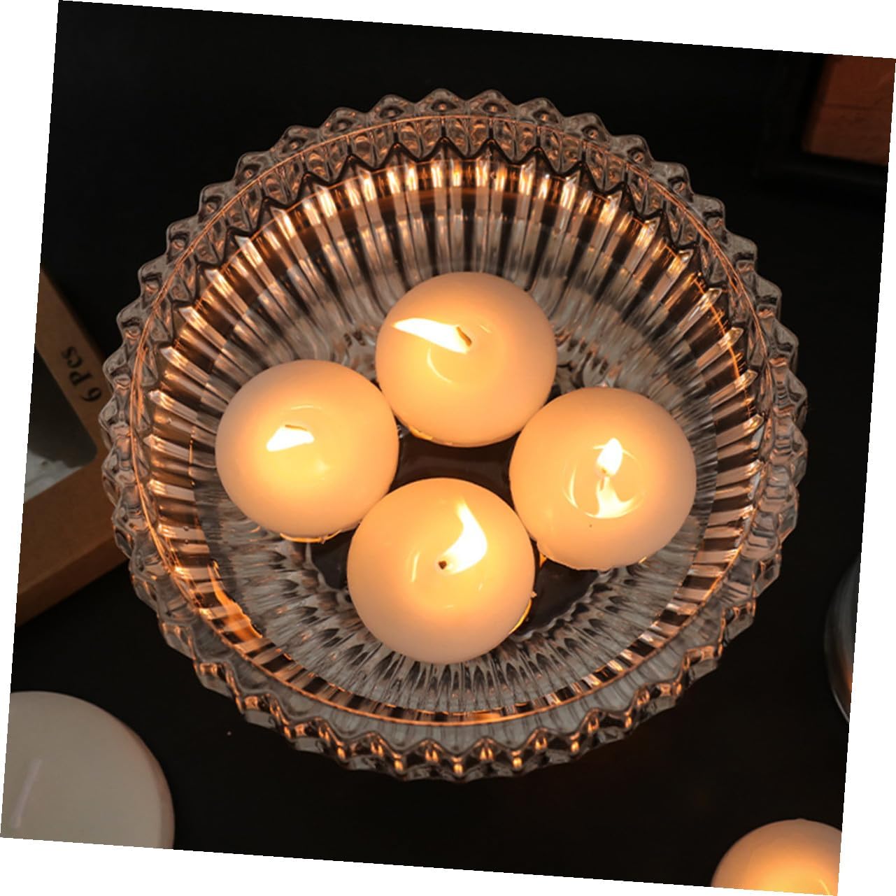 6pcs Small Round Floating Candles 4.5x2.5cm Unscented Dripless Wax Tealight Candles for Wedding Party Romantic Home Decor and Festival Use