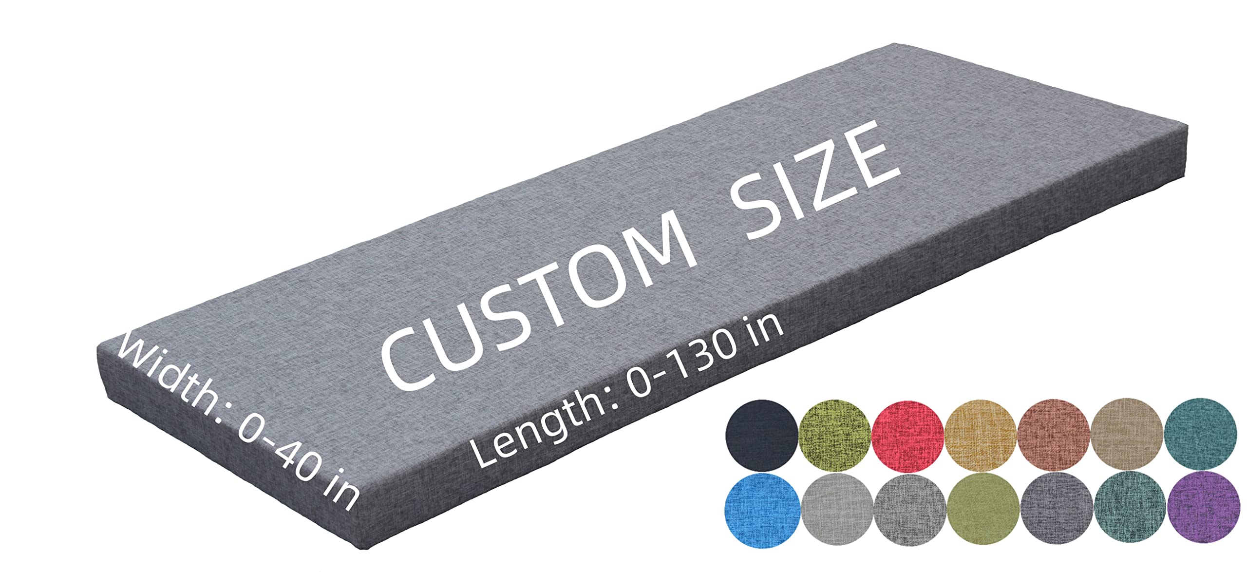 Ginsimar Customize Size Bench Cushion, for Entry Bench, Shoe Bench, Farmhouse Style Bench, Garden Bench, Entry Way Bench, Meditation Bench,Thick Upholstery Foam (Light Gray; 40 x 40 x 8 cm) — image 1
