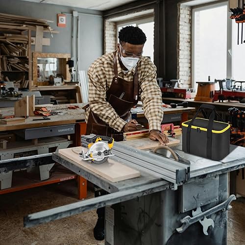 Miniatura 8 de Bolsa de herramientas universal para sierra circular DEWALT 20V MAX DCS391B/DCS565B, para Makita XSS02Z 18V Sierra Circular - Solo funda (negro)