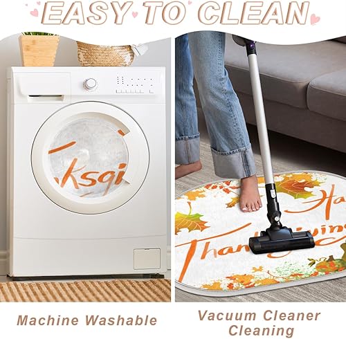 Miniatura 6 de Thanksgiving Maple Leaf Pumpkin Bathroom Rugs Bath Mat 15.7x23.6 in Extra Soft Shaggy Memory Foam Shower Rug Non Slip Absorbent Throw Rugs Machine