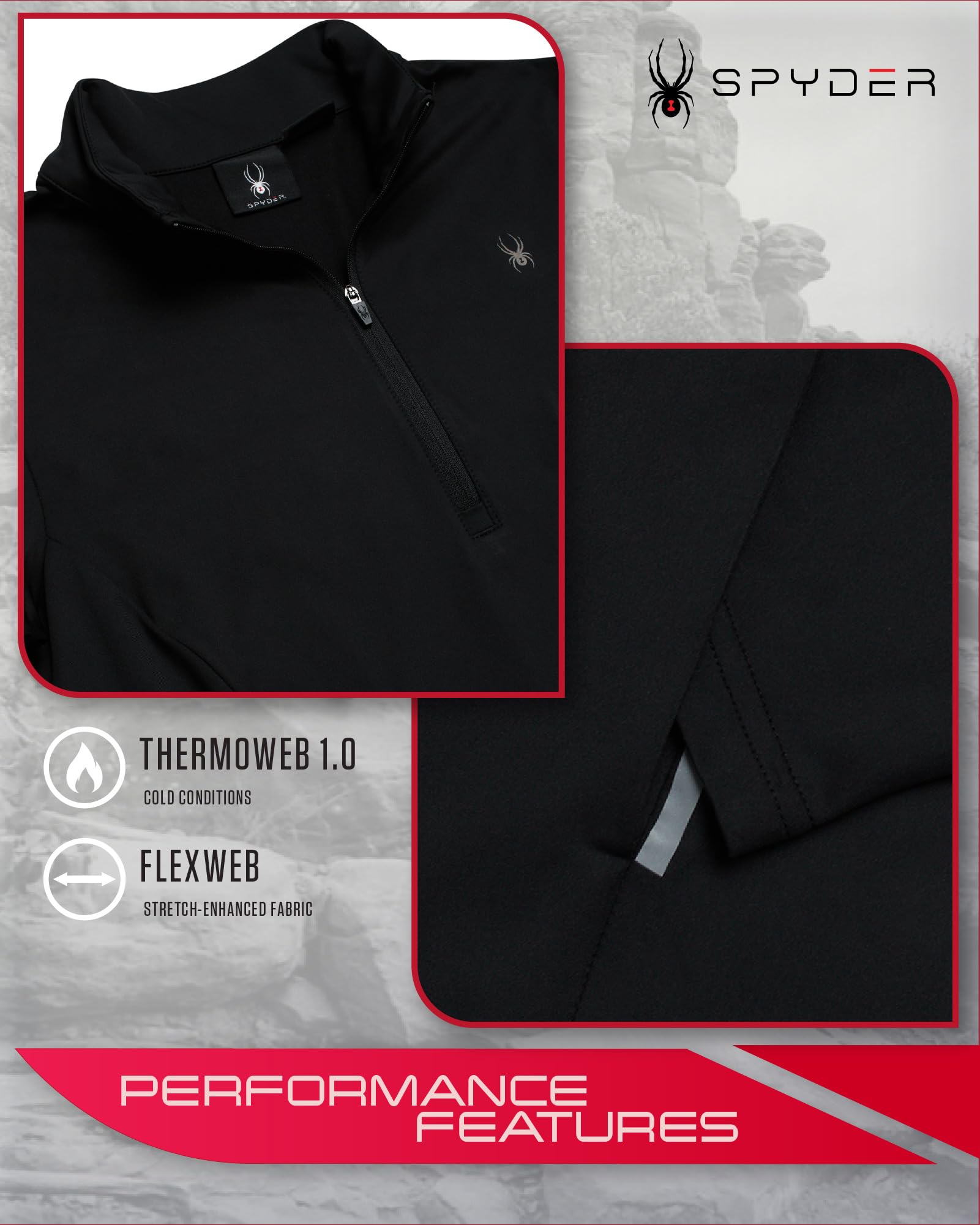 Spyder Damen L Perf Qtr Zip Swetr Sportlich (1er Pack)