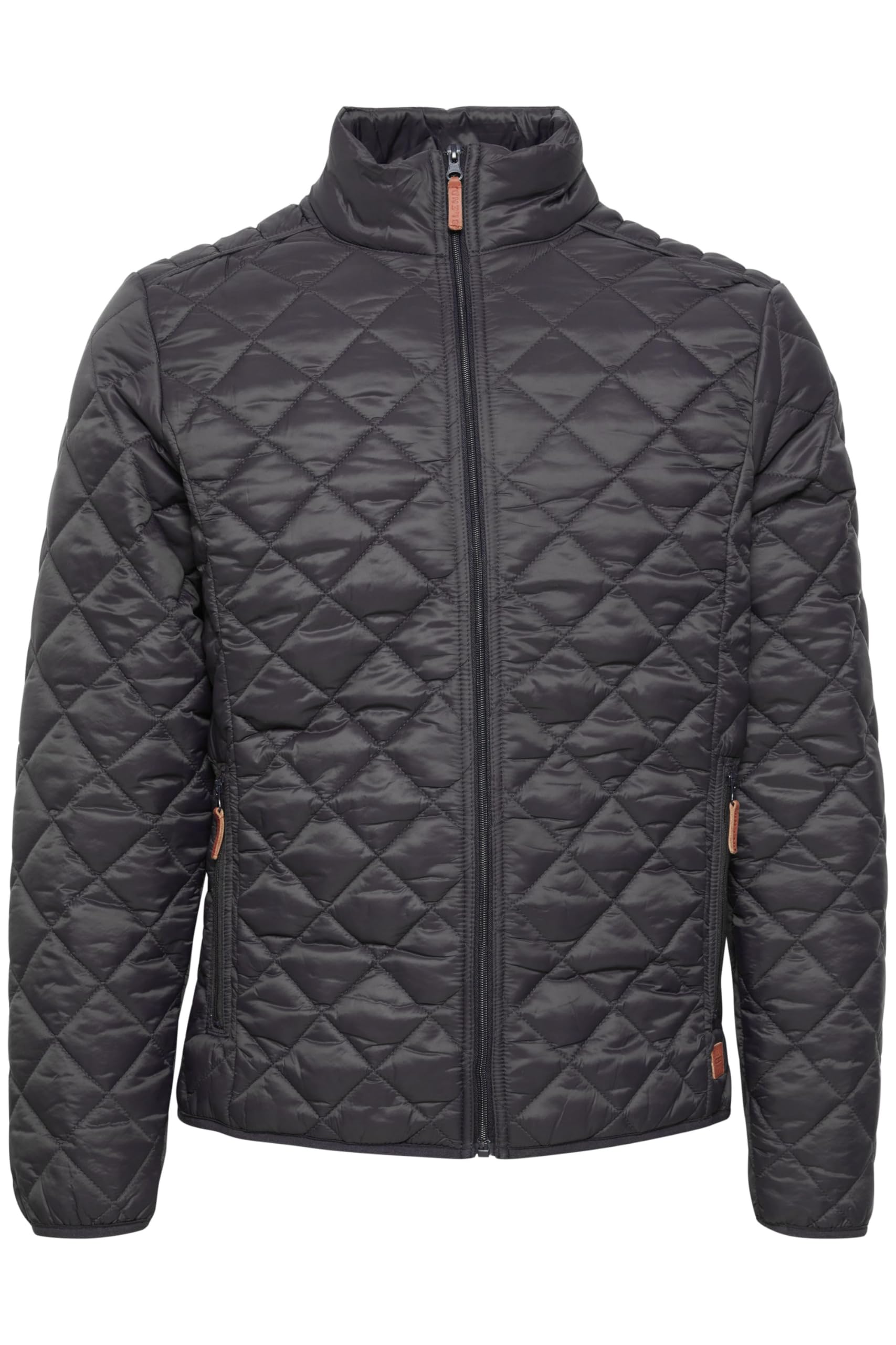Blend "Stanley" Men's Between-Seasons Quilted Jacket With Standing Collar, Made of High-Quality Material - Grey - 52