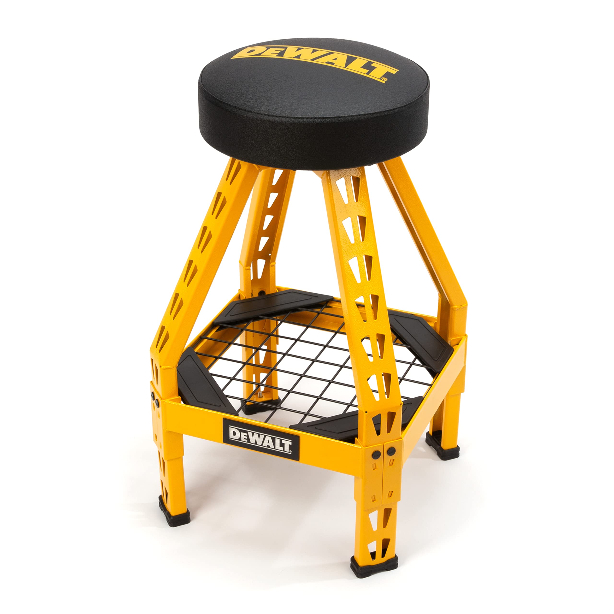DEWALT Padded Shop/Garage Stool, 360-degree Swivel Seat, Durable