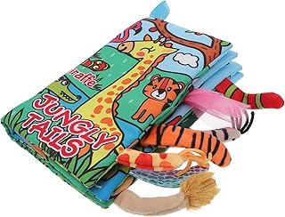 SHOWERORO Livro De Pano De Cauda Livro Macio Para Bebês Livro De Pano Infantil Livro De Rugas Brinquedo De Inteligência Do Bebê Livros Educacionais Iniciais Livros De Bebês Livro De Pano