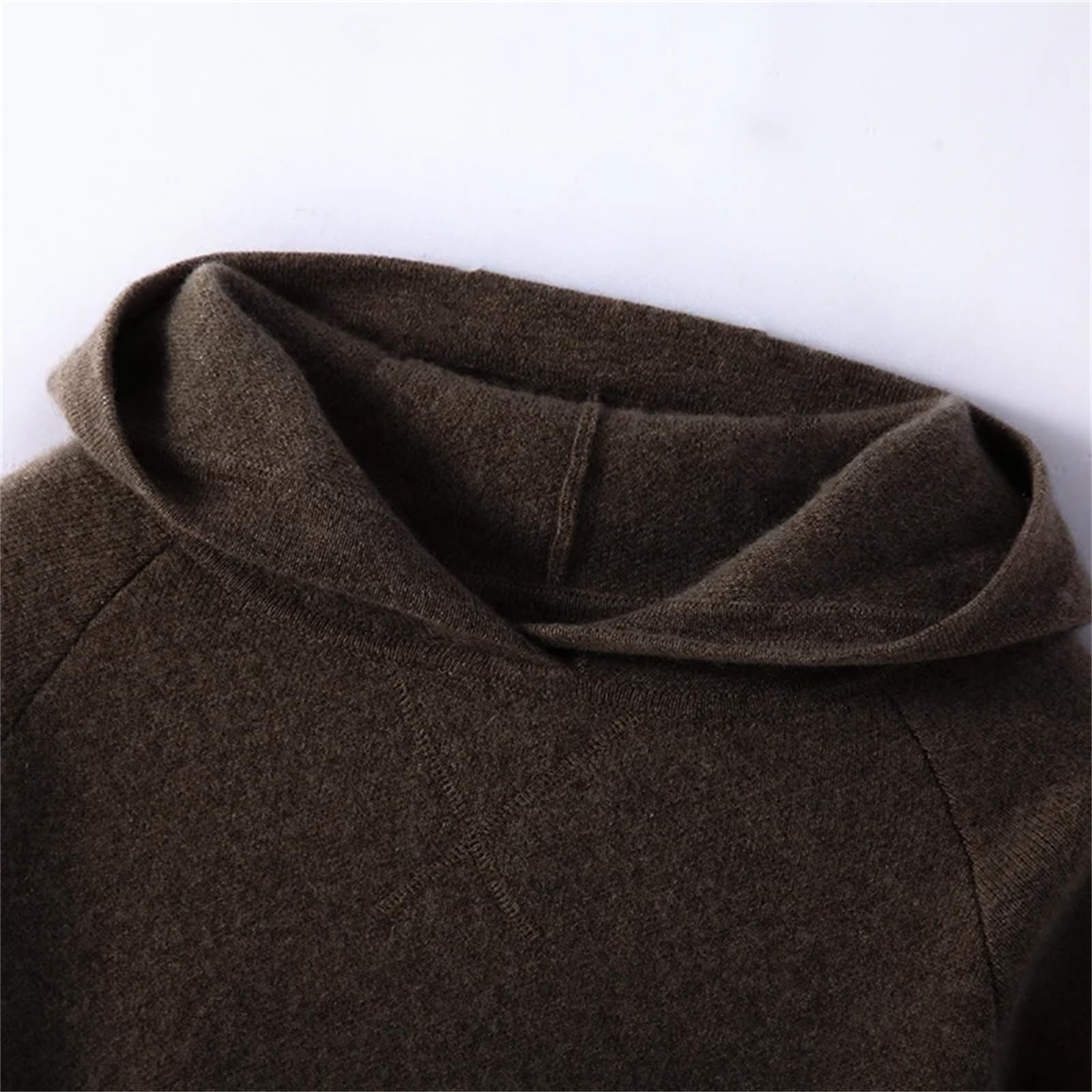 Yeuyyben Maglione da donna in cashmere con cappuccio a maniche lunghe pulsante inverno ispessimento caldo maglia top femminile, Colore caffè., L
