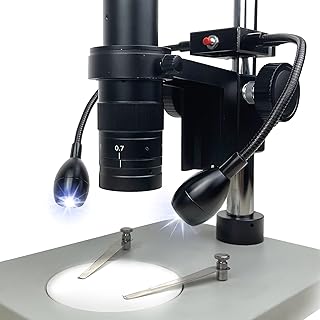 LED Spot Light for Microscope, 6 WATT LED Gooseneck Suitable for 20mm-32mm Stand Pillar Spotlight for Stereo Microscope Light Source Lamp Industrial Soldering Repairing Lab Illuminator