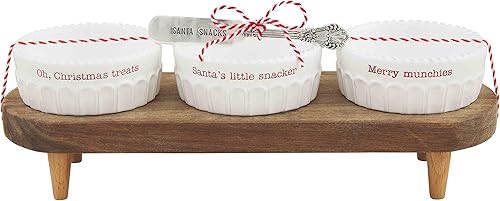 Mud Pie Circa Christmas Store - Juego de inmersión comprado, 16 pulgadas, color blanco