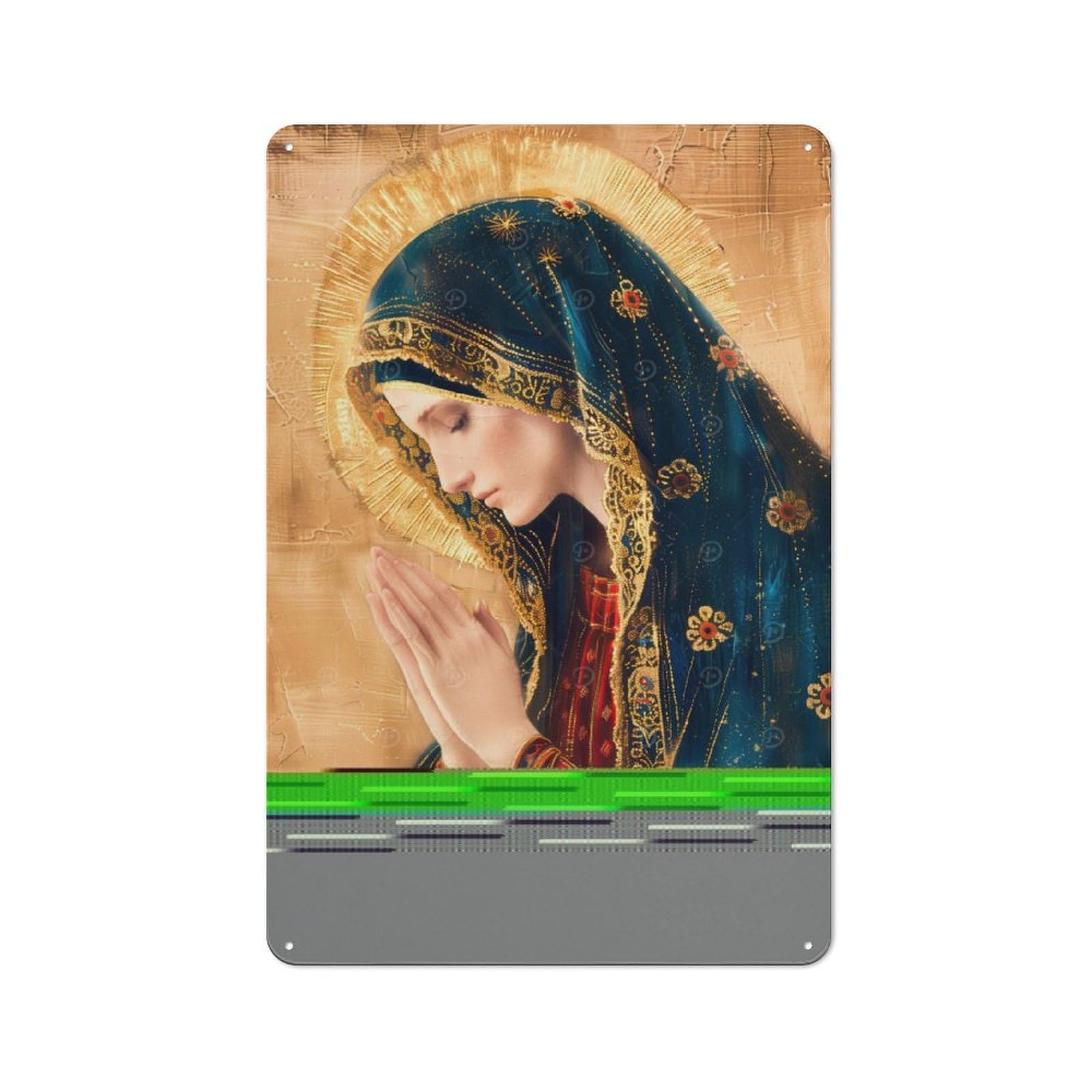 Junmoney Virgin Mary Painting Metal Plaque 30X20cm With For Garage Wall, Retro Decor, For Garage Decor Collectors Refreshing A Room In Autumn
