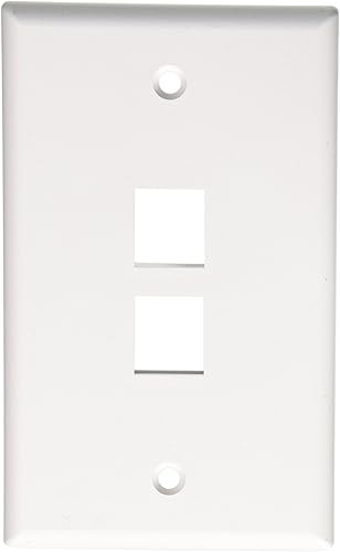 Leviton 41080-2WP Quickport - Placa de pared de una sola banda, 2 puertos, color
