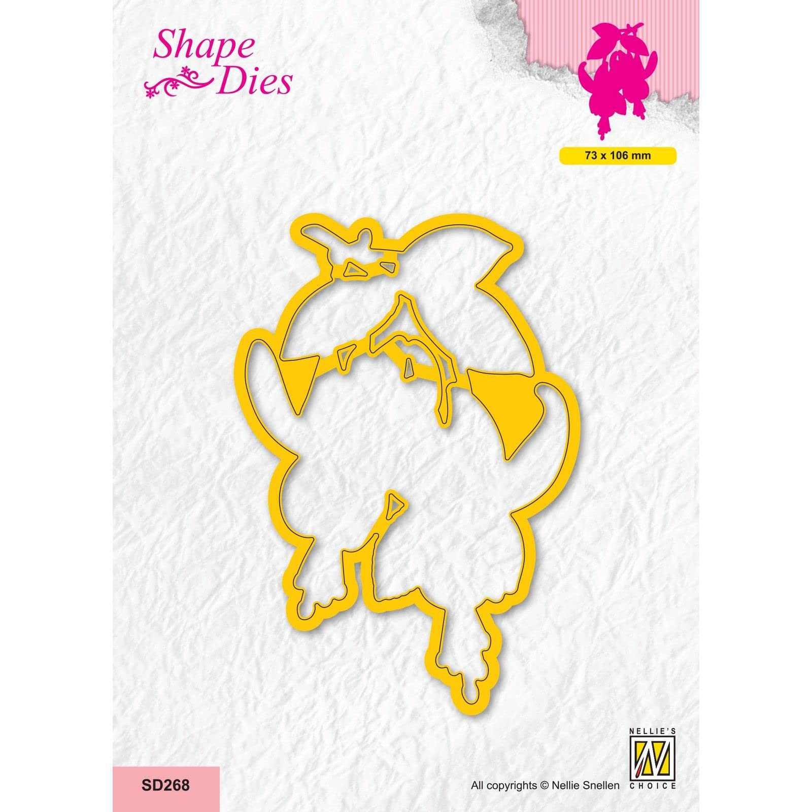 Nellie's Choice Cutting Fuchsia Shape Die-7,3 x 10,6 cm-Card Making Supplies-Metal Dies for Scrapbooking, DIY and Paper Crafts, Yellow, 73x106mm