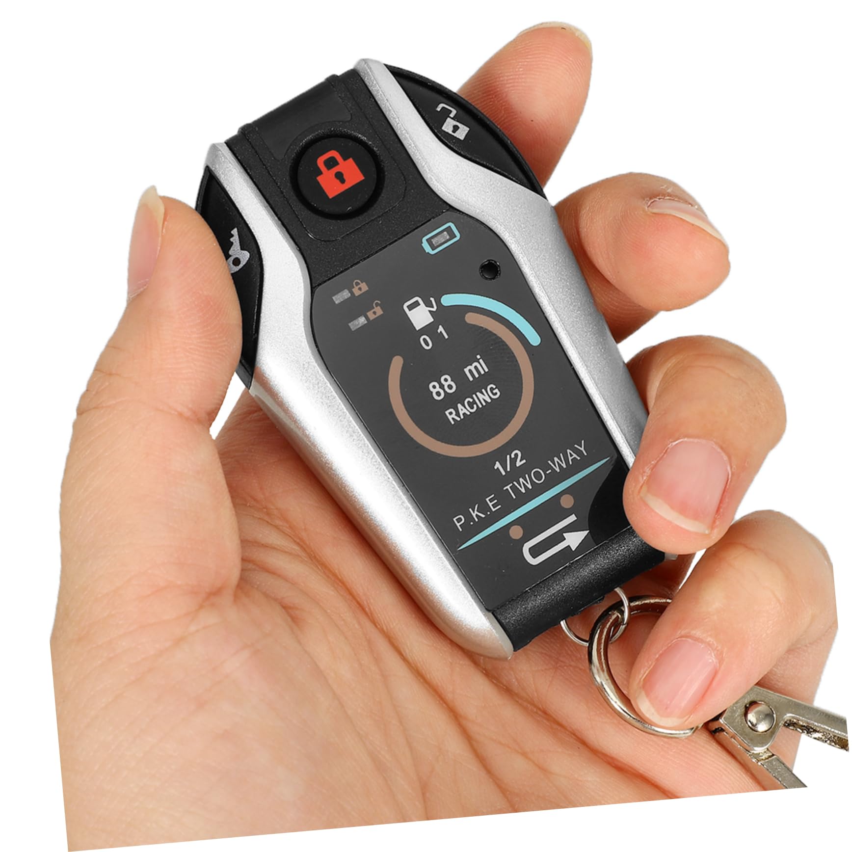 SOLUSTRE Allarme Antifurto per Moto con Blocco Automatico, Sblocco e Avvio Remoto, Materiale Plastico Resistente Telecomando Incluso per Sicurezza Ottimale