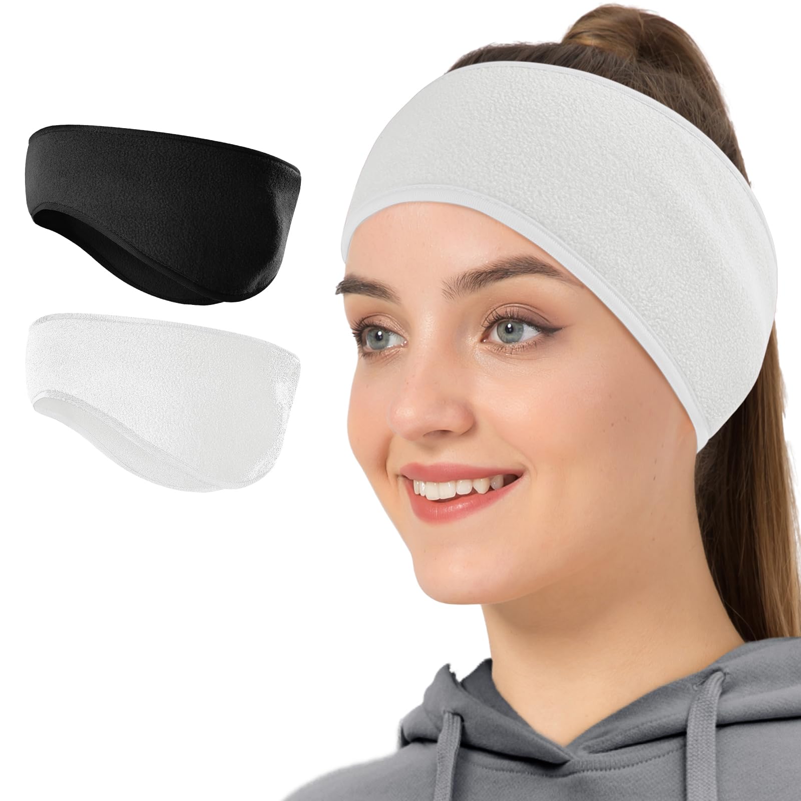 Winter Fleece Ear Warmers Headband Ear Muffs for Men Women Kids, Ear Covers for Cold Weather Ski Running Cycling Work