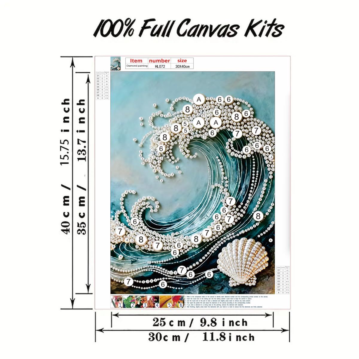 5D Diamond Art Pearl Painting - Wave Design -6 5D Diamond Art Pearl Painting - Wave Design -6