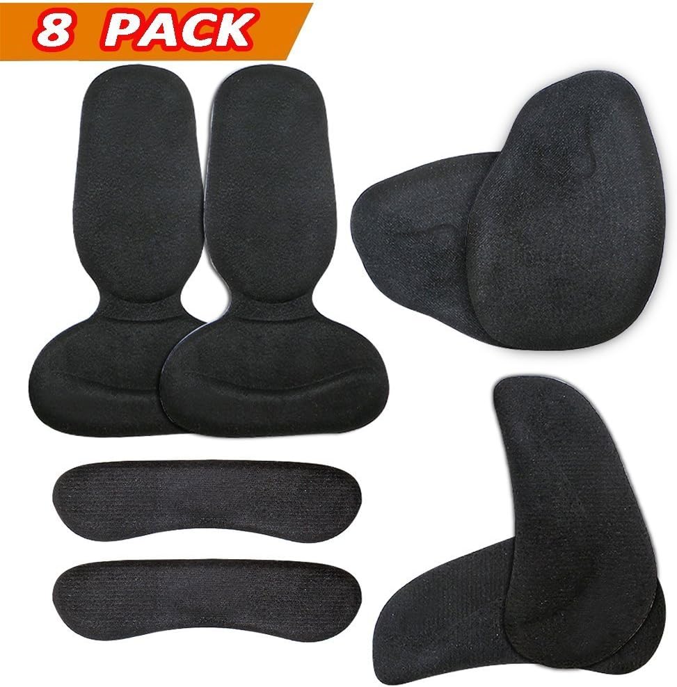 High Heel Pads - High Heel Inserts, Heel Grips, Anti Slip Shoe Cushion, Ball of Foot Insoles, High Heel Liner, Heel Snugs for Women/Lady- Blister Prevention & Improve Shoes Too Big (Black)