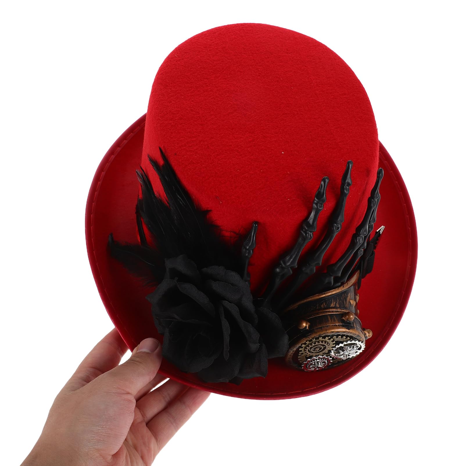 Didiseaon Sombrero de Copa de Halloween con Diseño de Calavera y Gorra de Disfraz Unisex para Fiesta de Cosplay Accesorios de Disfraz Sombrero Steampunk para Hombres y Mujeres