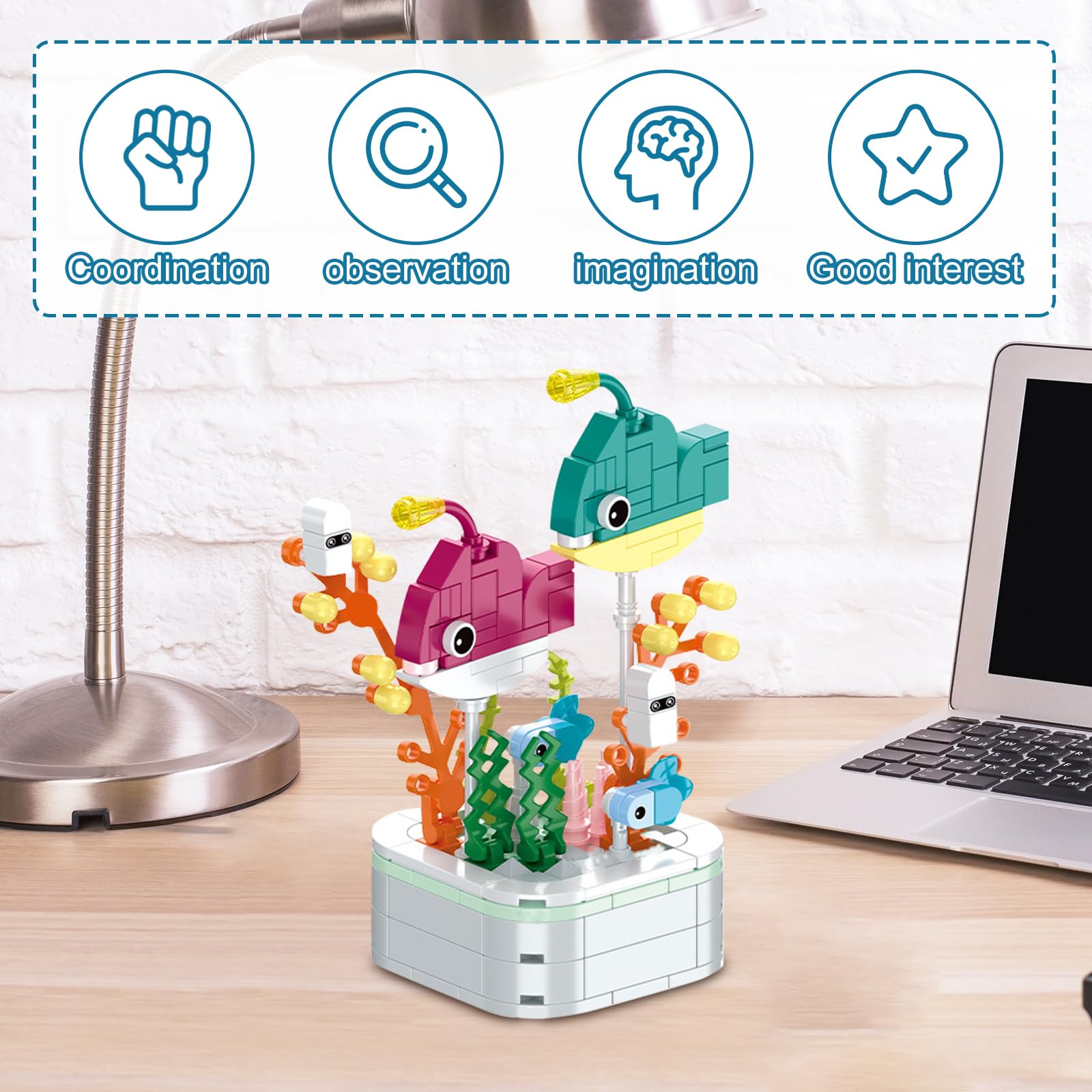 10x Mini Baustein-Tiere – Meerestiere Set Für Kinder – Kreatives Spielzeug & Geschenk