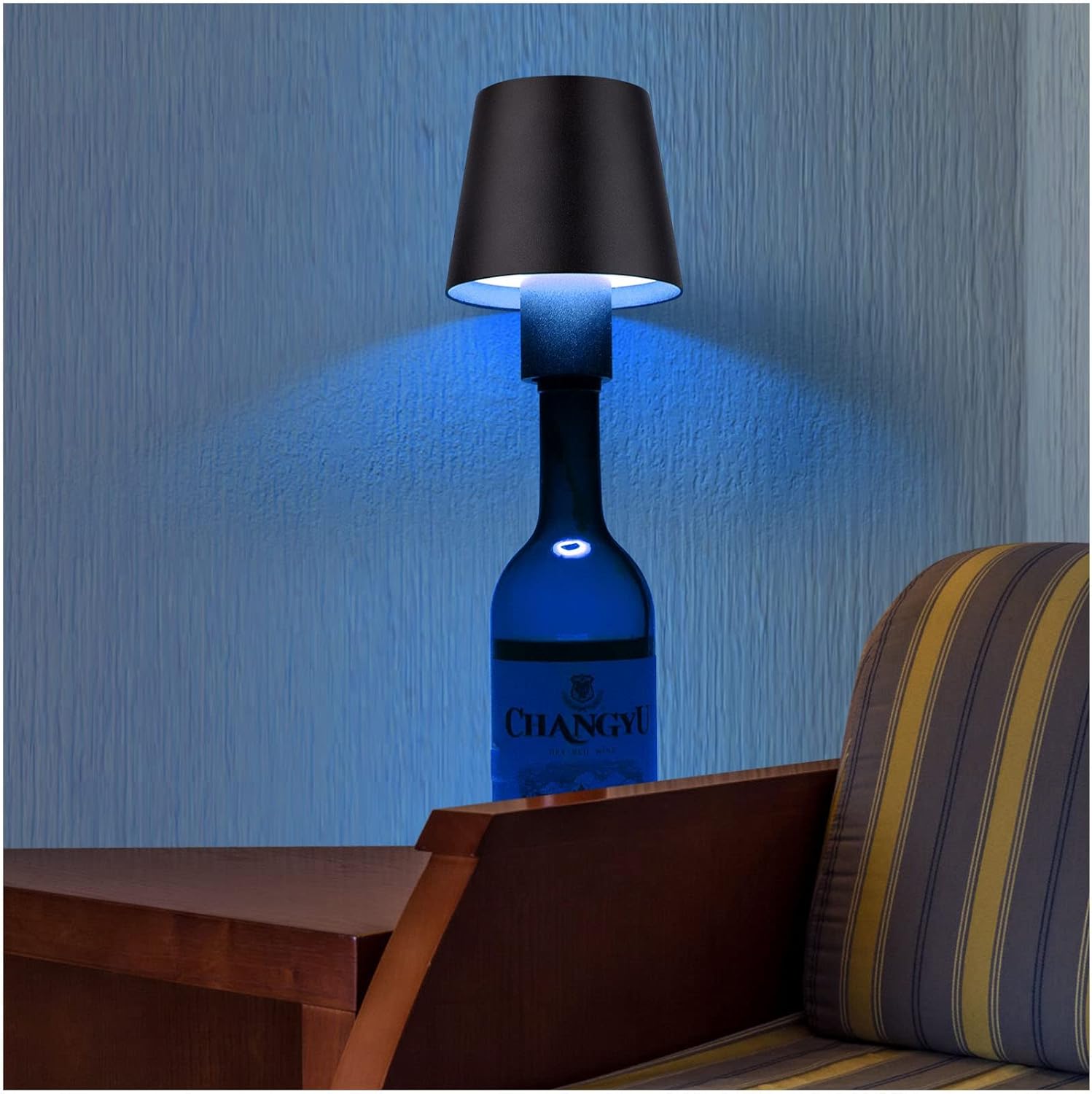 Bilivry Rechargeable LED Table Lamp, Dimmable Bottle Lamp Warm Light