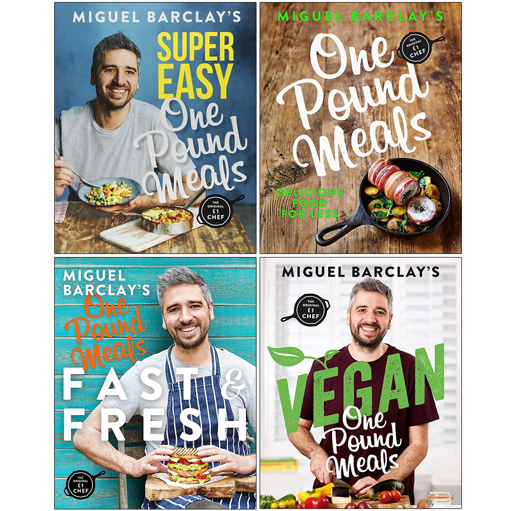 Miguel Barclay One Pound Meals Collection 4 Books Set (Super Easy One Pound Meals, One Pound Meals, Fast and Fresh One Pound Meals, Vegan One Pound Meals)