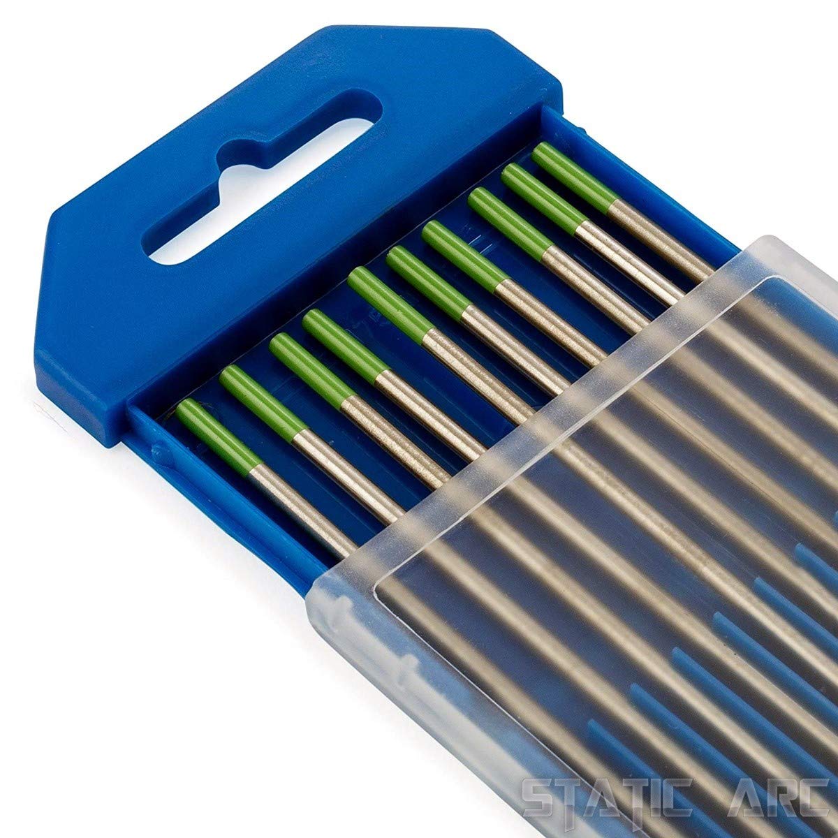10x TIG Welding Tungsten Electrode Tips Blue/Gold/Green/Grey/RED/White 1.6/2.4/3.2mm (Green Pure, 2.4mm)