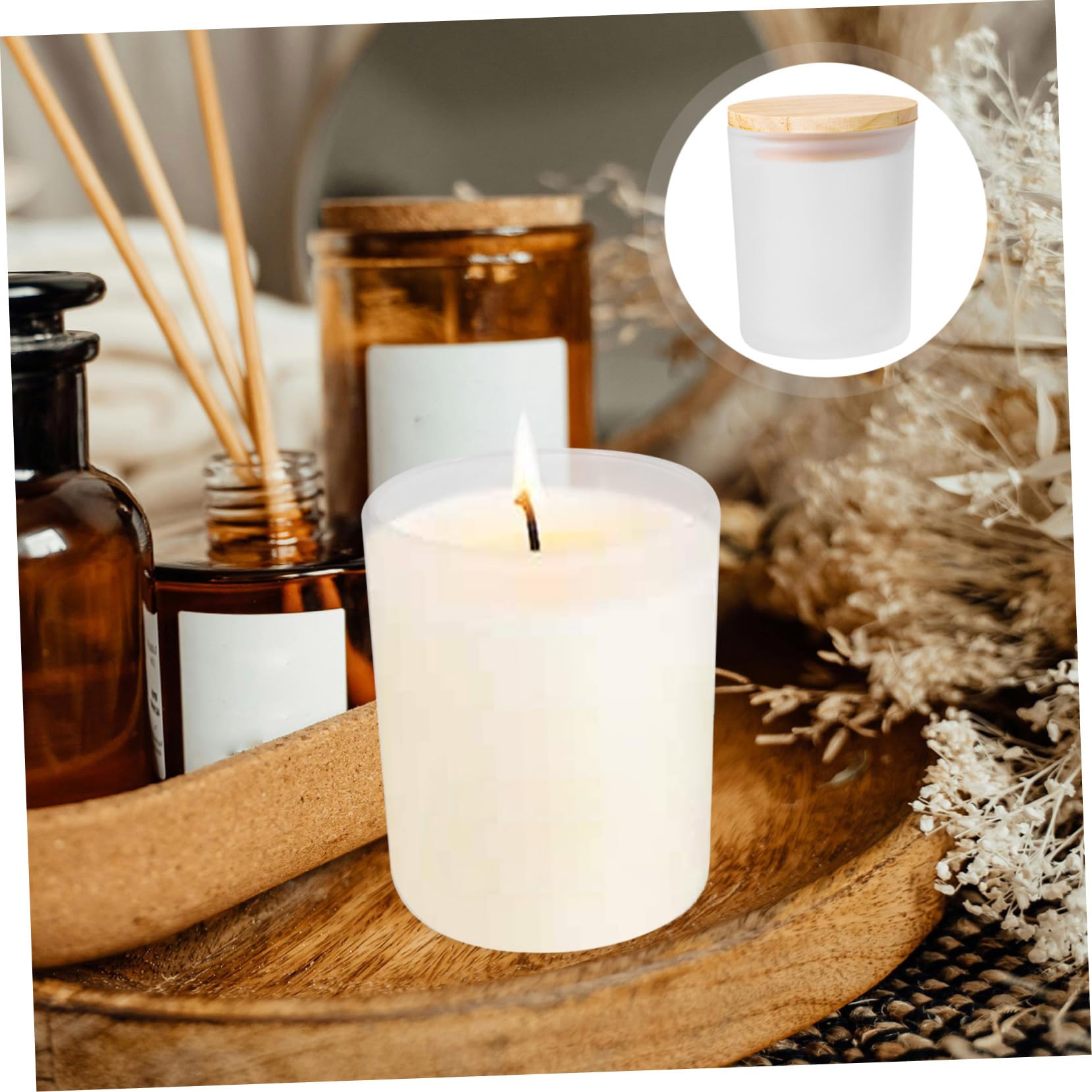 Barattoli Candele Fai da Te in Vetro Satinato 4 Pezzi 400ml