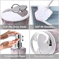 Vista 5 de Juego de accesorios de baño con cortina de ducha y tapete de baño rosado de París