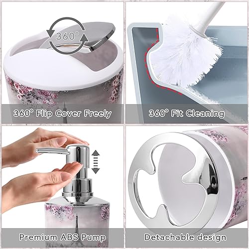 Miniatura 5 de Pink Paris - Juego de accesorios de baño con cortina de ducha