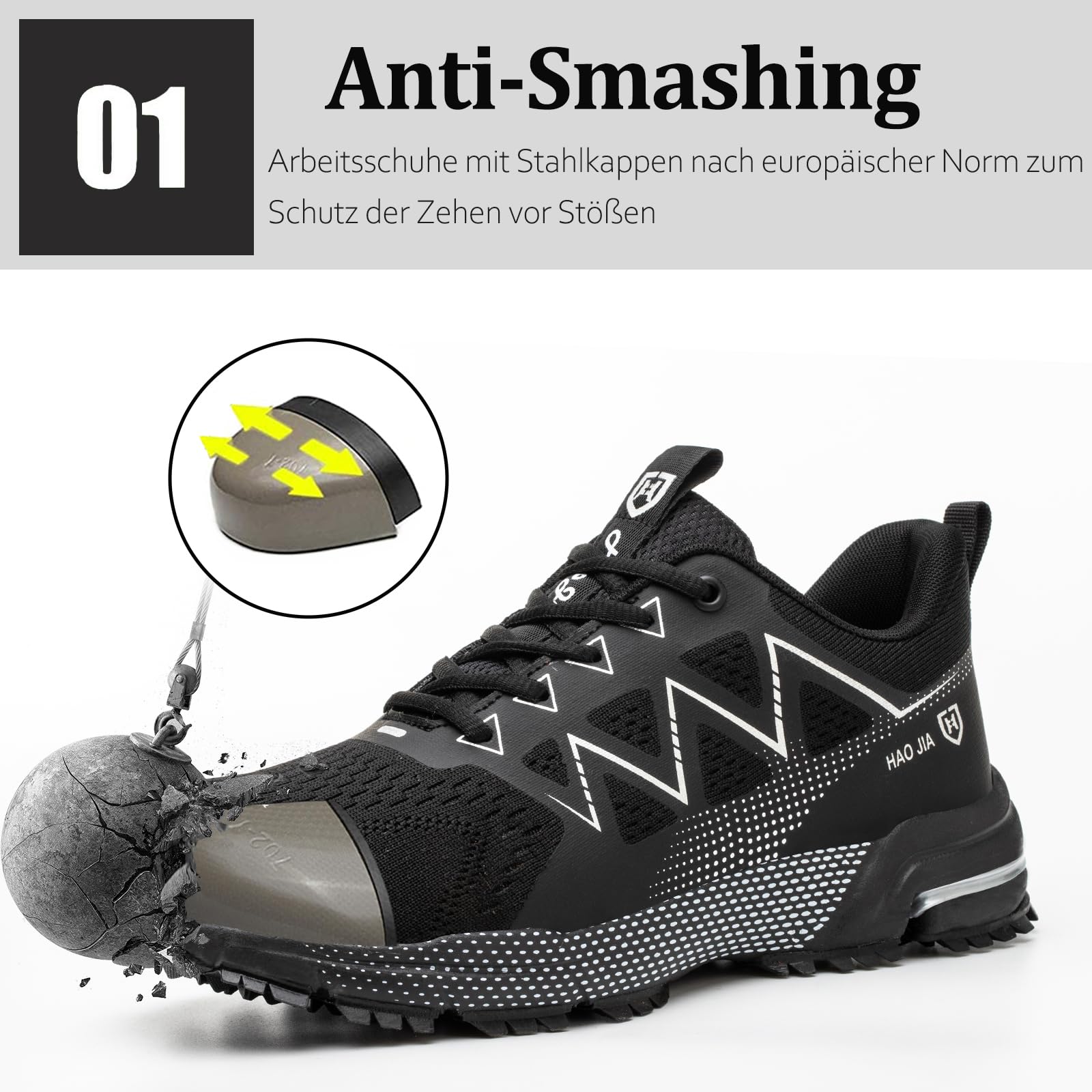 Chaussures de Sécurité Homme Femme Légère Baskets de Sécurité Embout Acier Protection Respirante Chaussures de Travail