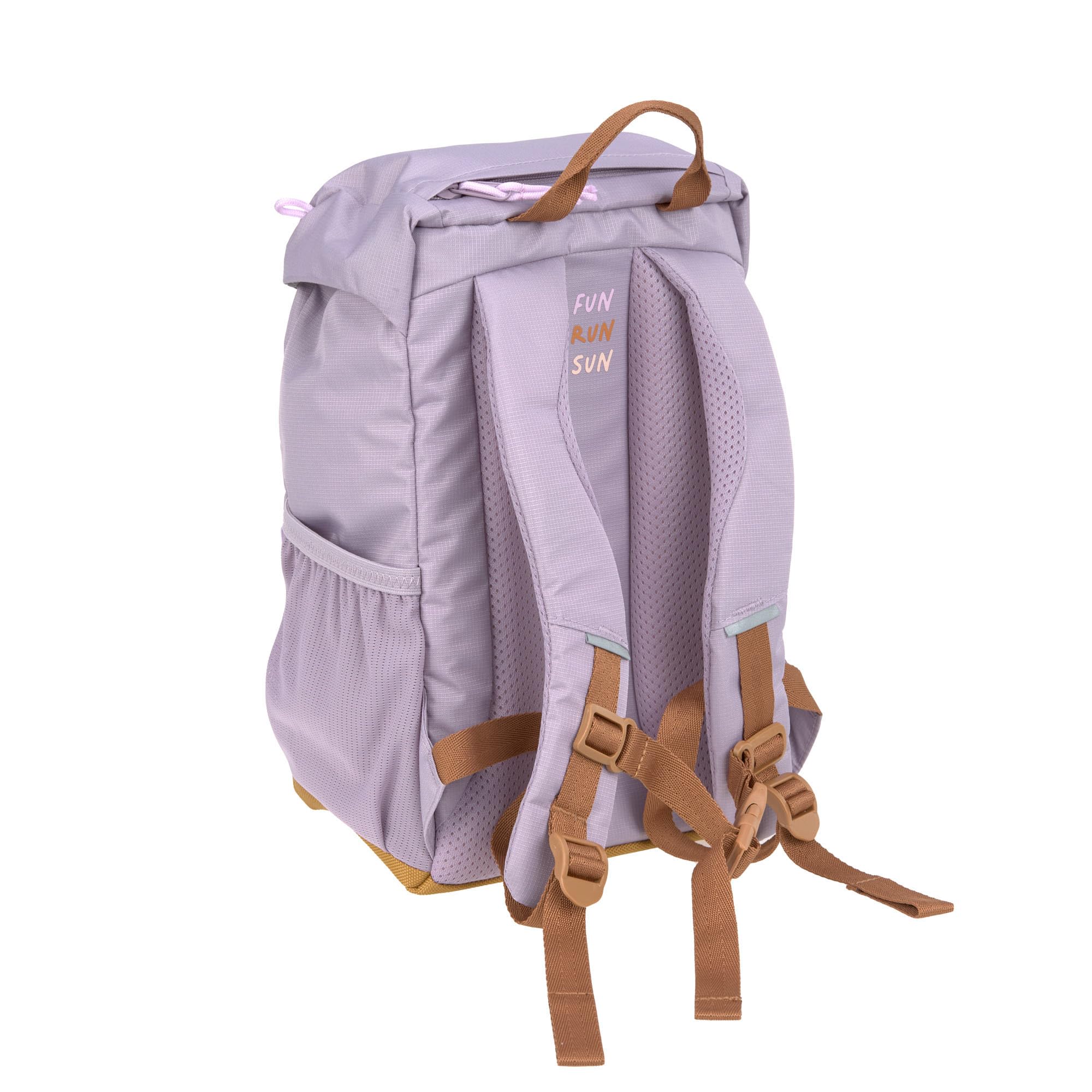 LÄSSIG Dziecięcy plecak trekkingowy, plecak dziecięcy z pasem piersiowym, wyściełane paski na ramiona, wodoodporny, 14 litrów/duży plecak outdoorowy Lilac, liliowy, Nowoczesny
