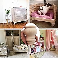 Vista 4 de Patas de Muebles de Madera Maciza de 3 Pulgadas de Alto Pies Tipo Bollo Sin Terminar para Gabinete Sofá Otomano Soporte de TV Sofá de Dos Plazas