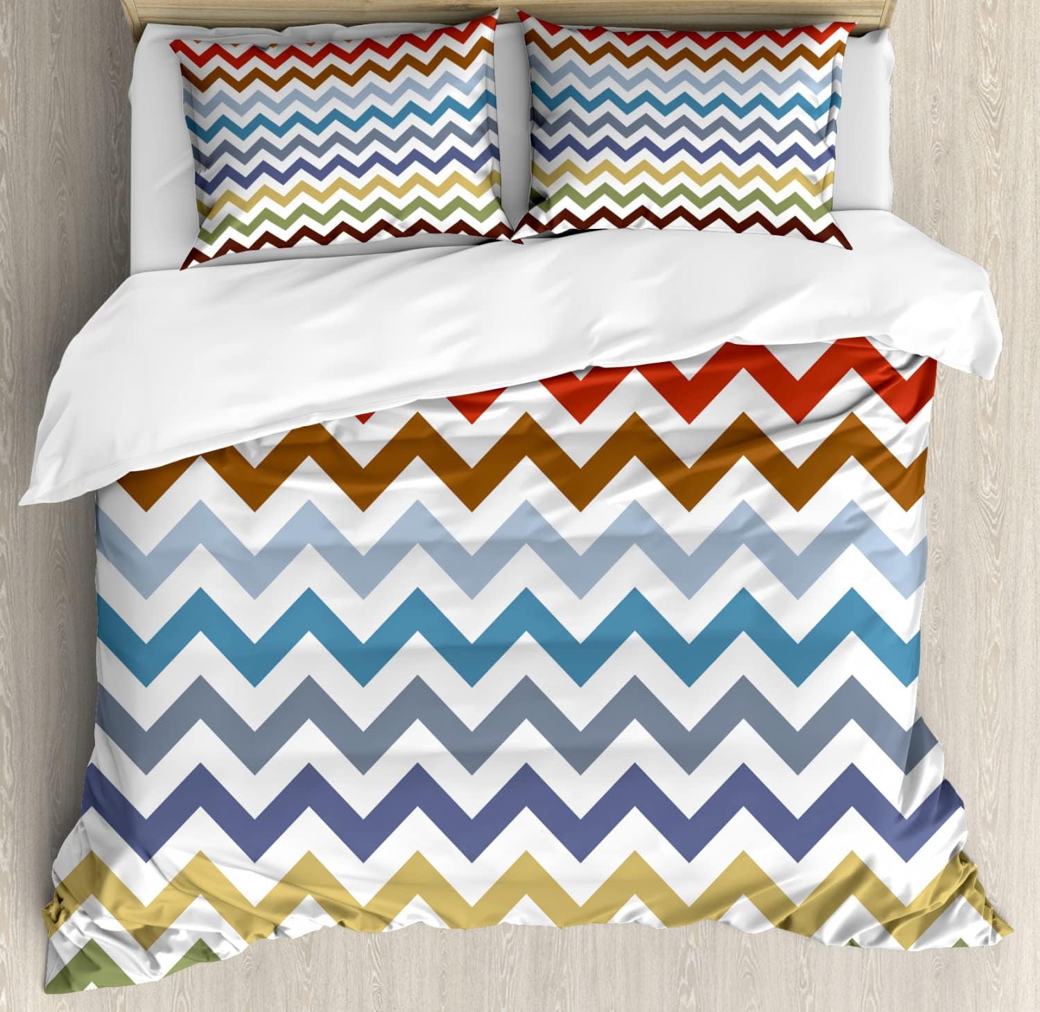 Ambesonne Watercolor Flower Duvet Cover Set, Tropical Wild Orchid Flowers with Palm Leaves Print Exotic Style Nature, Decorative 3 Piece Bedding Set with 2 Pillow Shams, Queen Size, Teal Multicolor
