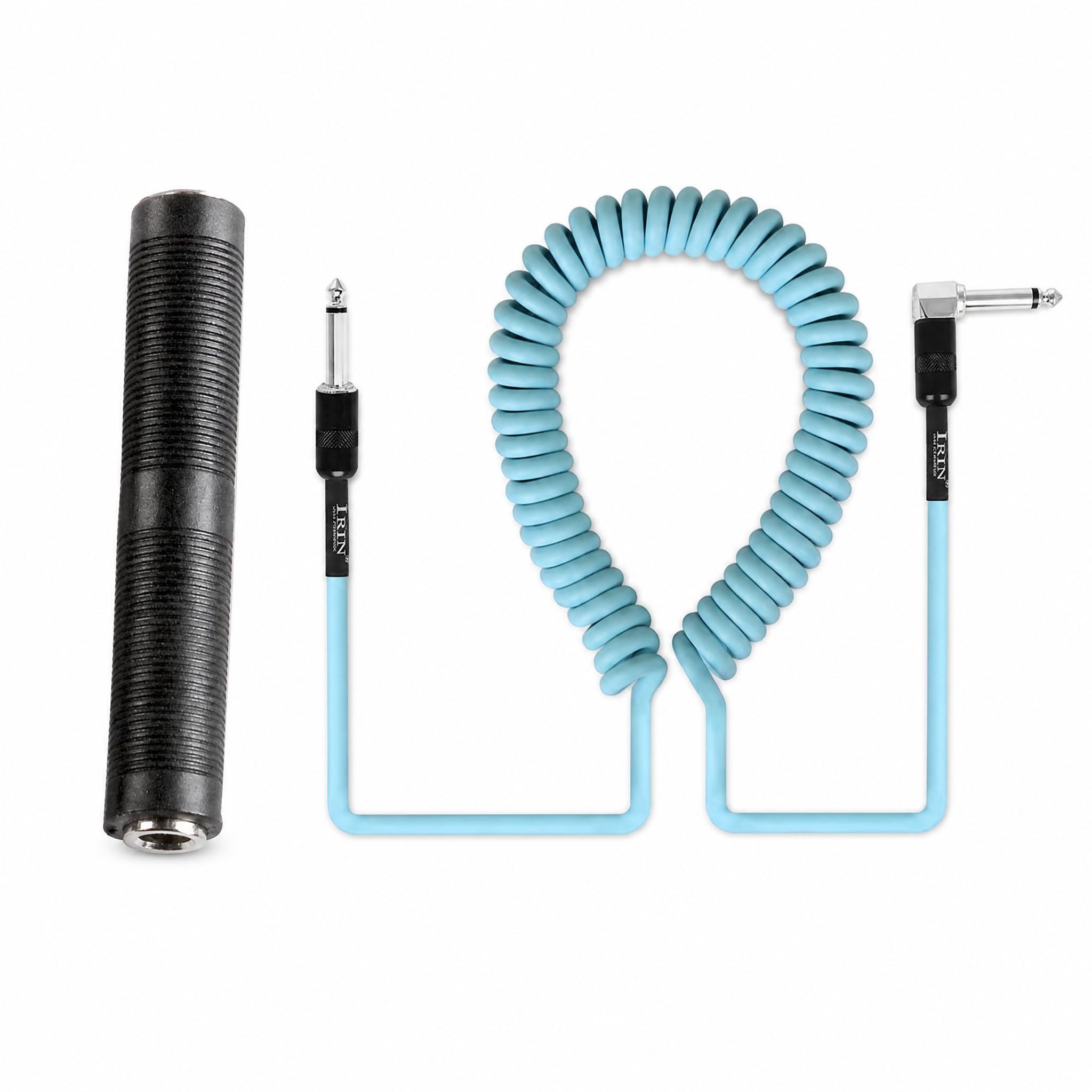 Conector Jack Hembra a Hembra de 6,35 Mm con Cable de Extensión en Espiral para Guitarra, Bajo, Teclado Y Equipos de Estudio Musical. Adecuado para