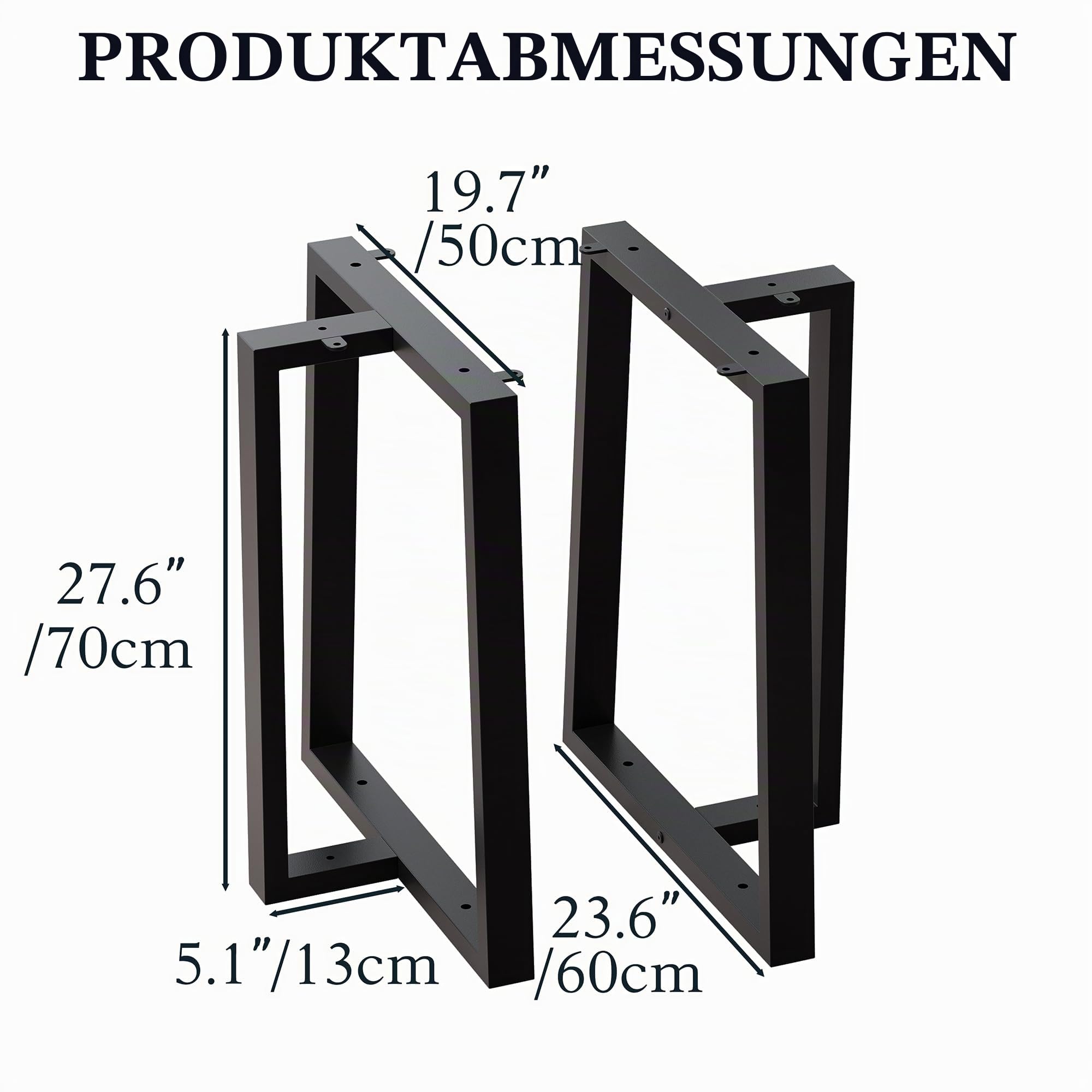 Tischbeine Metall Schwarz 28in(70cm), FüßE füR MöBel 2 Stück
