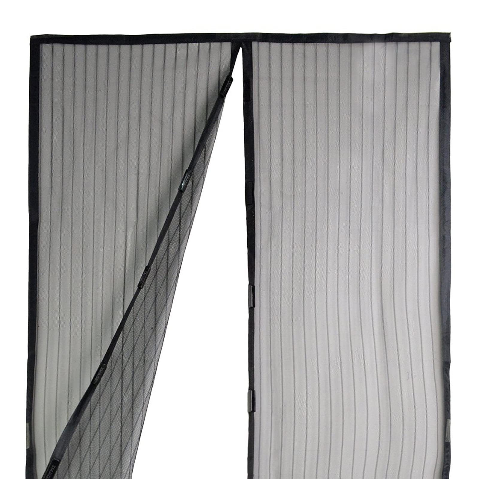Albert Austin Gray Magnetic Screen Door, Mesh Curtain, Magnetic Top-To-Bottom Seal Snaps Shuts Automatically, Keep Fresh Air In