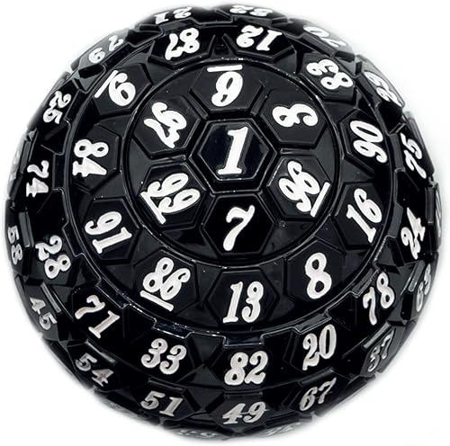 Vista 57 de Dados poliédricos de 100 caras, dados de juego individuales D100, cubo de 100 lados con bolsa negra, dado D100 de 1.890 in (rosa con número azul)