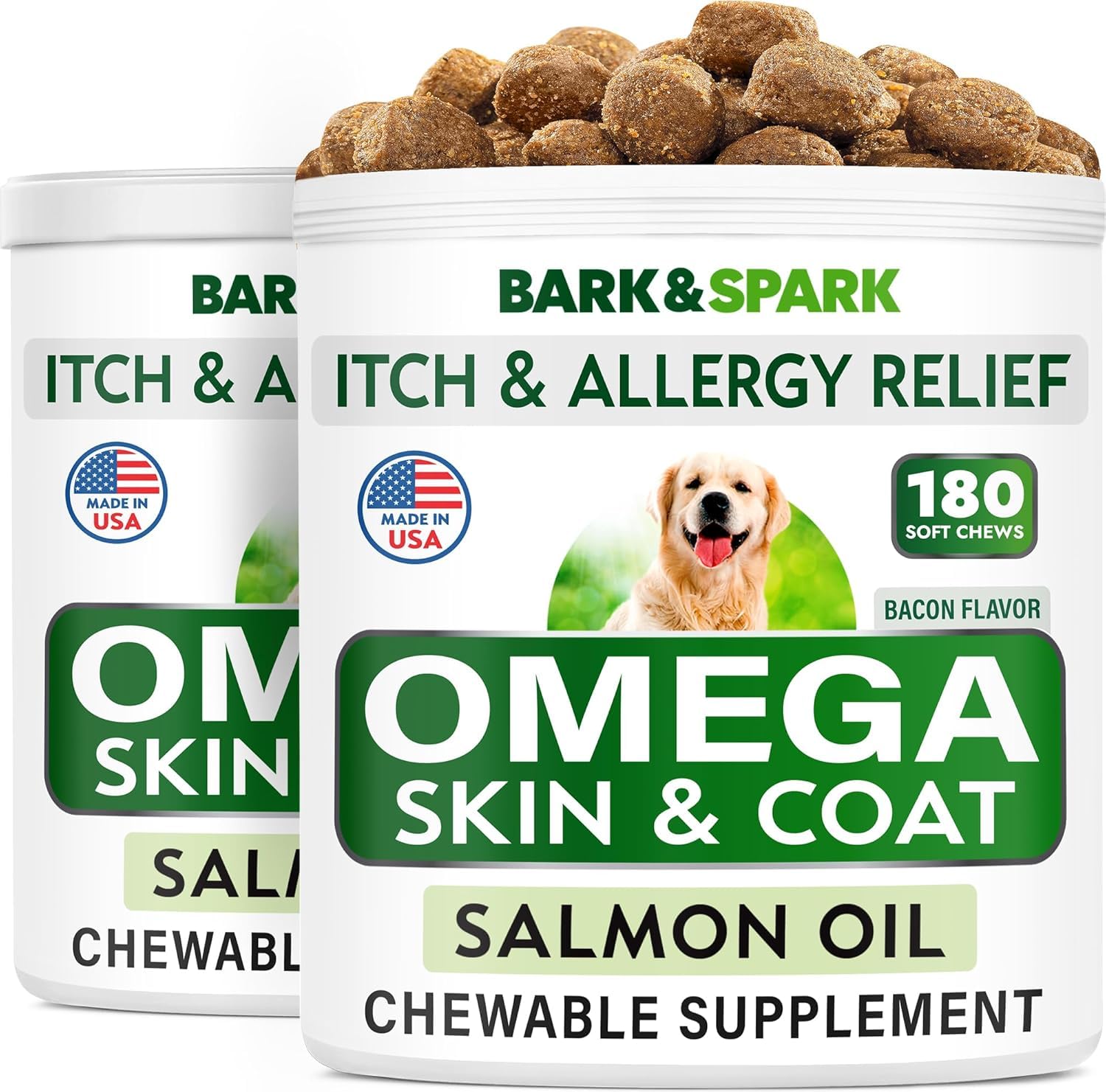 Omega 3 for Dogs - Fish Oil for Skin &amp; Coat Health, Itch &amp; Allergy Support