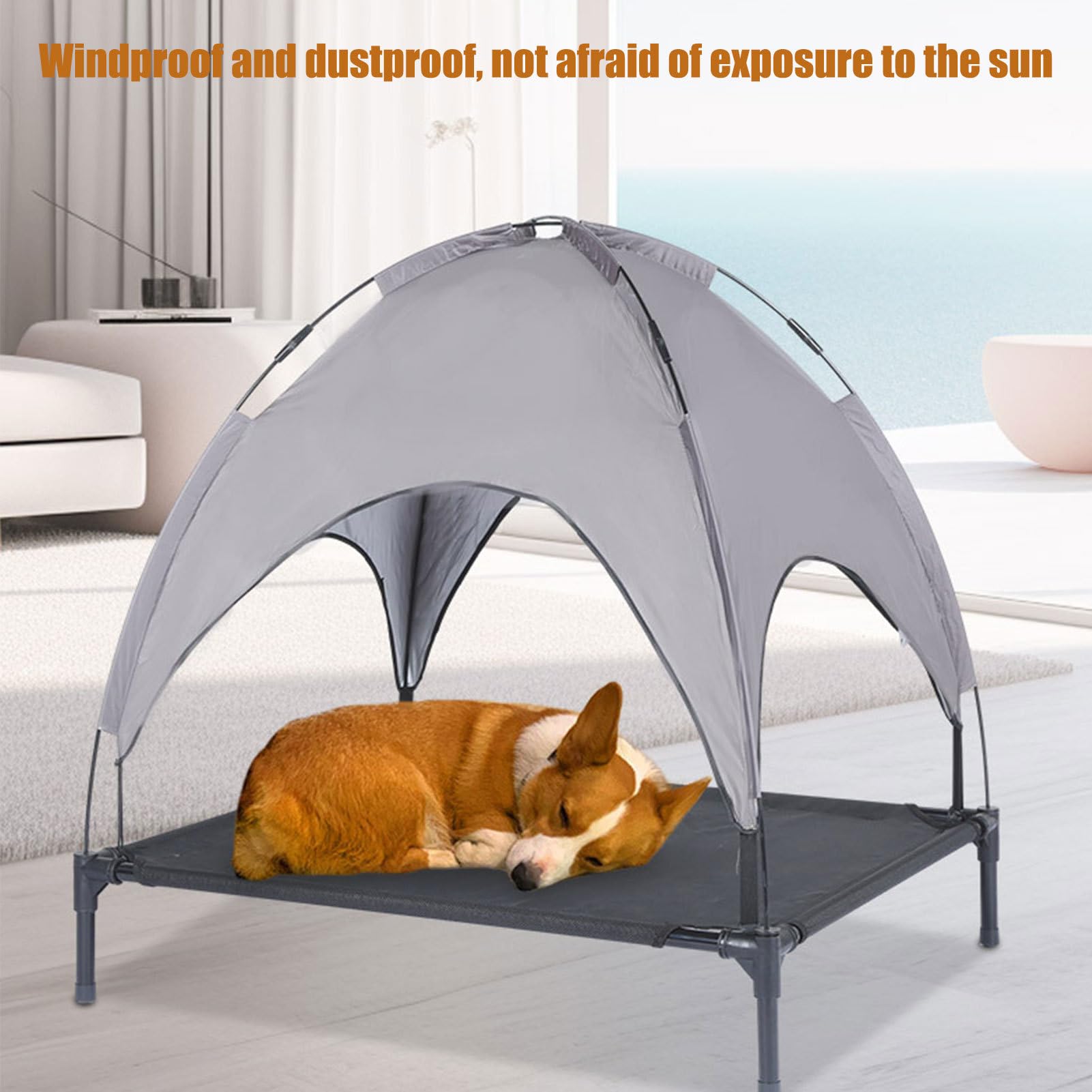 Tenda per Cani da Esterno Tenda da Interni per Cani | Morbida e Pieghevole con Isolamento Termico, Portatile e Traspirante per Viaggi, Spiaggia, Campeggio, Appartamento e