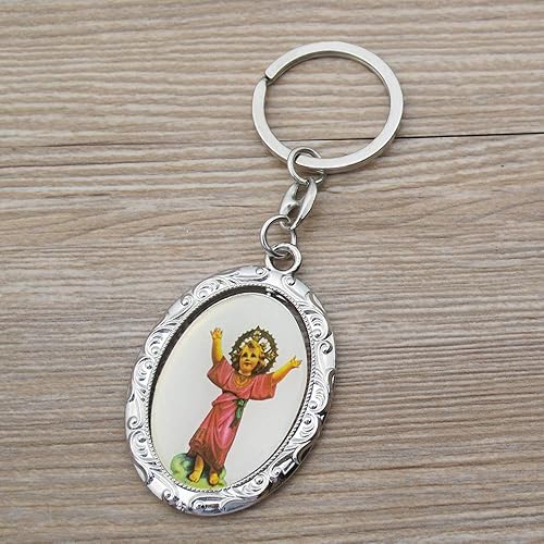 Miniatura 3 de 12 llaveros de metal personalizados giratorios para niño Jesús – Grabado Metal Bautismo Favor/Presentación de 3 años/Recuerdos de Bautizo/Divino