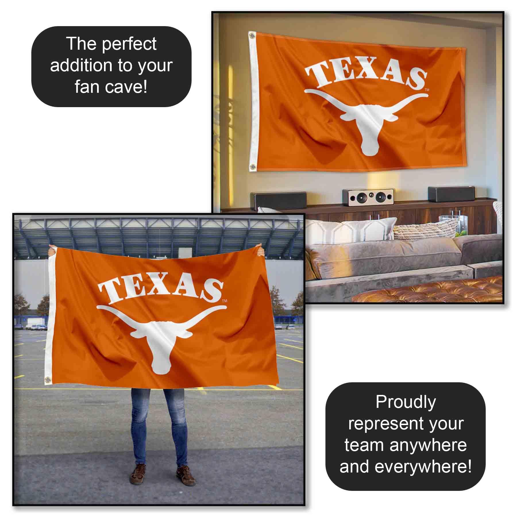 UT Texas Longhorns University Large College Flag, Outdoor Flags