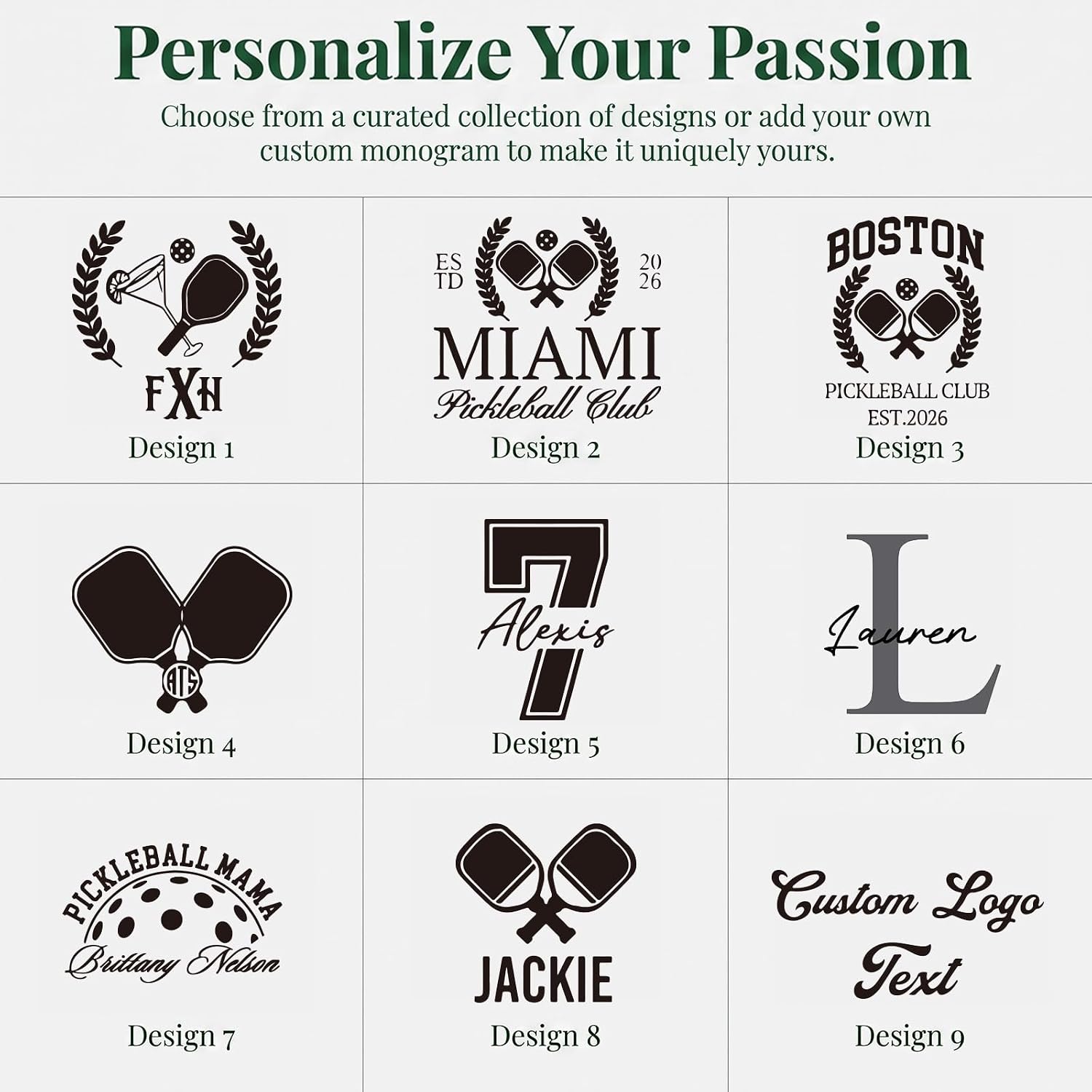 Personalized Pickleball Bag for Women Men, Cutsom Text and Logo, Pickleball Bag with Shoe Compartment & Adjustable Shoulder Strap, Gifts for Pickleball Lovers, Pickleball Gifts for Women, Mom
